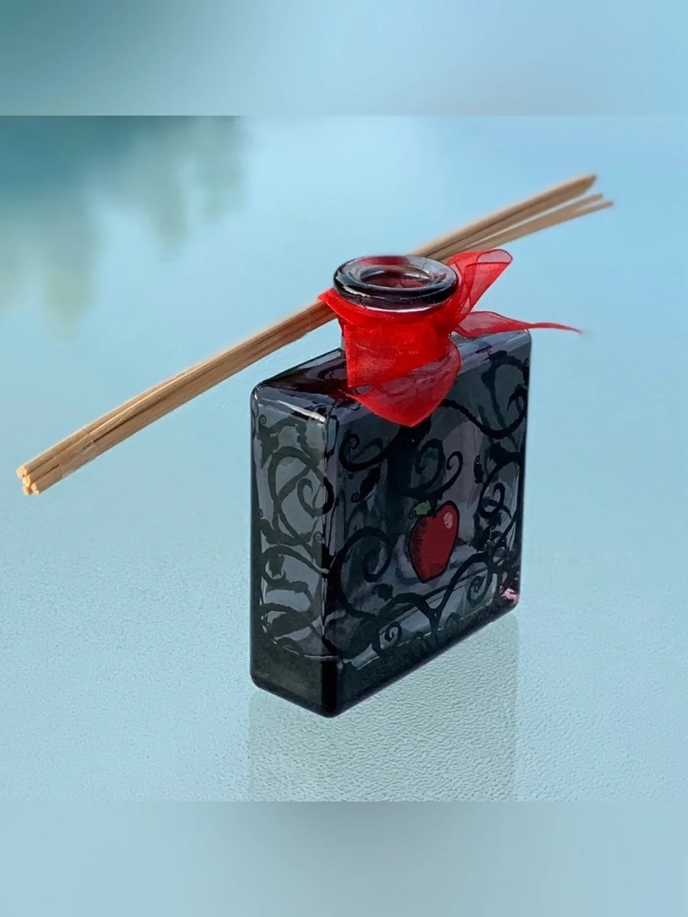 Disney Snow White Red Apple Glass Bottle Reed Essential Oil or Incense Diffuser